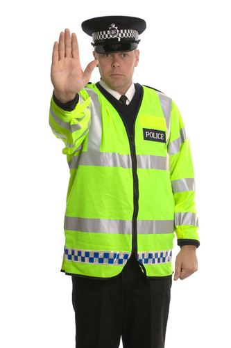 police officer in high vis coat